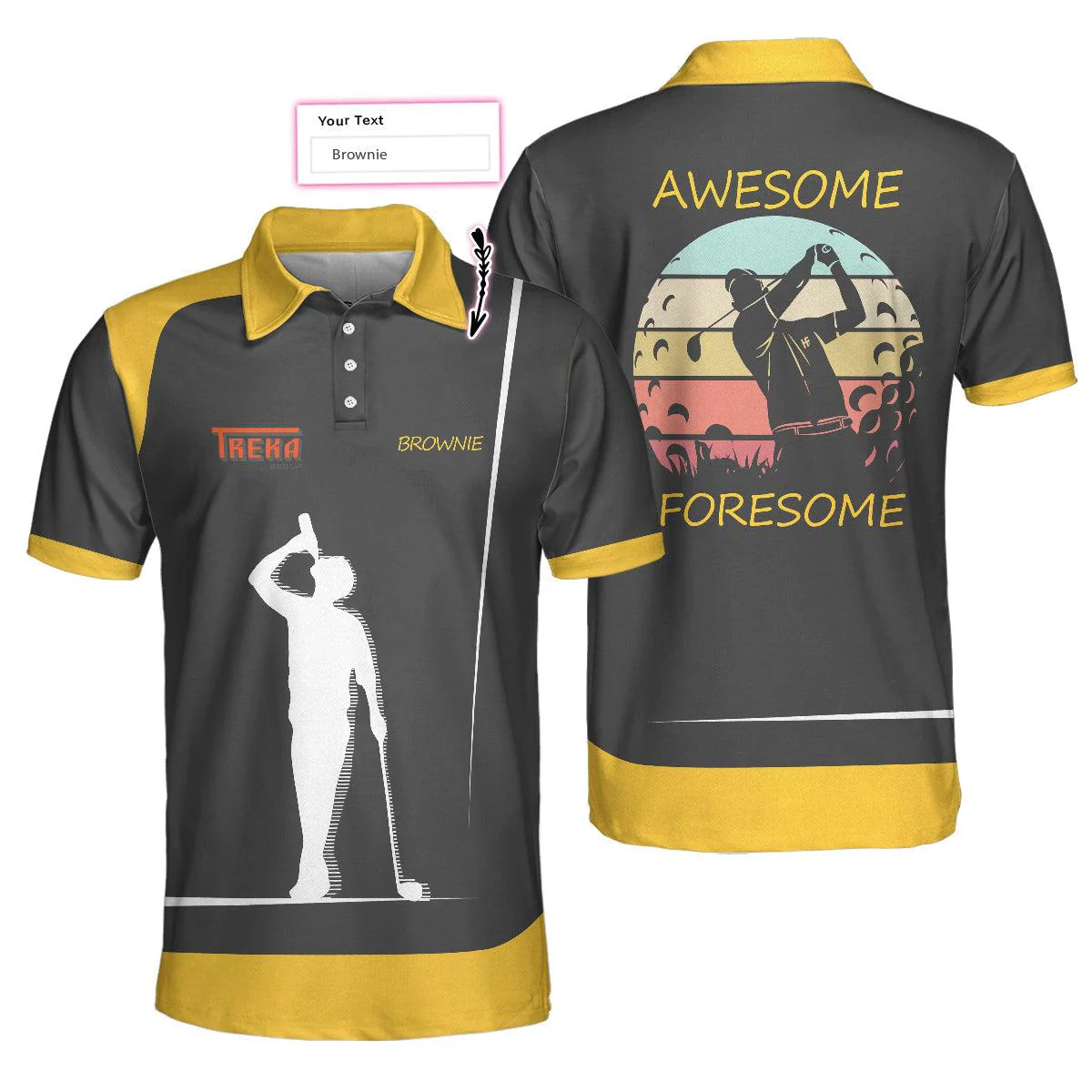 Men Golf Polo Shirt - Personalized Awesome Foresome ,The Longest Day Custom Polo Shirt, Best Gift For Men, Polo Shirt Gift For Men Golfers