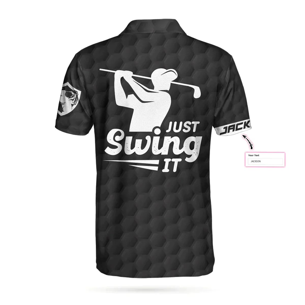 Men Golf Polo Shirt - Personalized Black American Flag Golf Men Polo Shirt, Just Swing It Golf Custom Shirt For Male, Golf Lover