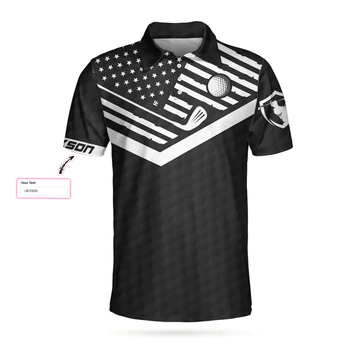 Men Golf Polo Shirt - Personalized Black Golf Pattern US Flag Men Polo Shirt, Life Is Full Of Important Choices New Custom Polo Shirt For Men - Image 2