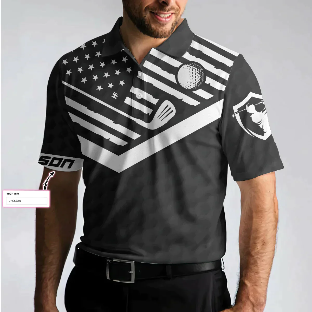 Men Golf Polo Shirt - Personalized Black Golf Pattern US Flag Men Polo Shirt, Life Is Full Of Important Choices New Custom Polo Shirt For Men - Image 5