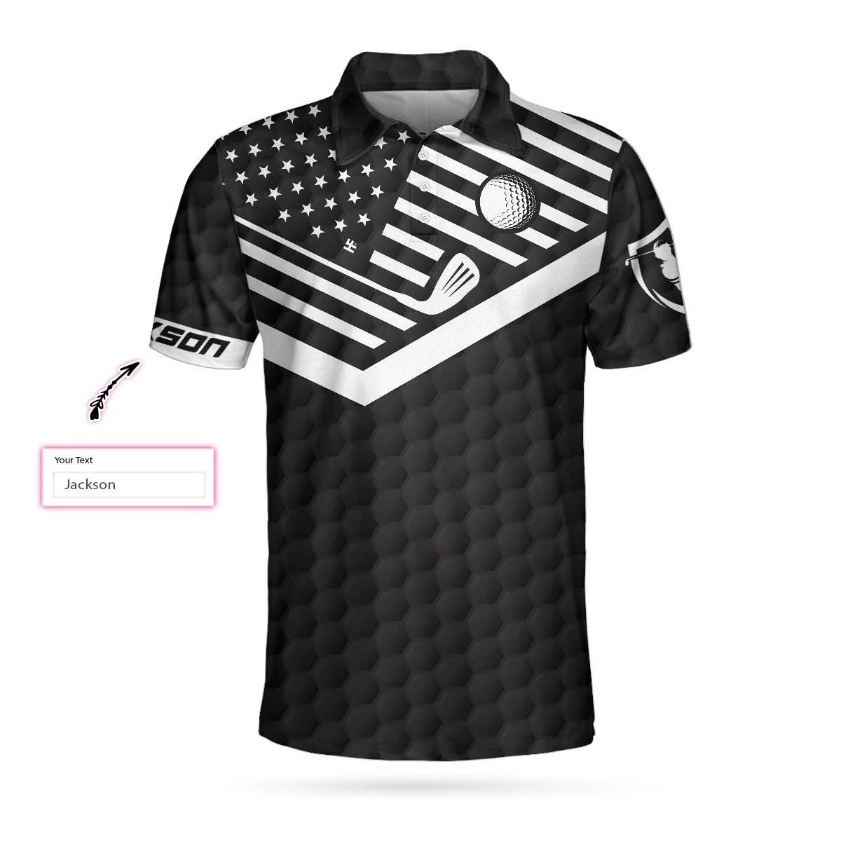 Men Golf Polo Shirt - Personalized Funny American Flag Golf Ball Golf Clubs Men Polo Shirt, Golf Saved Me From Being A Pornstar Custom Shirt For Men - Image 4