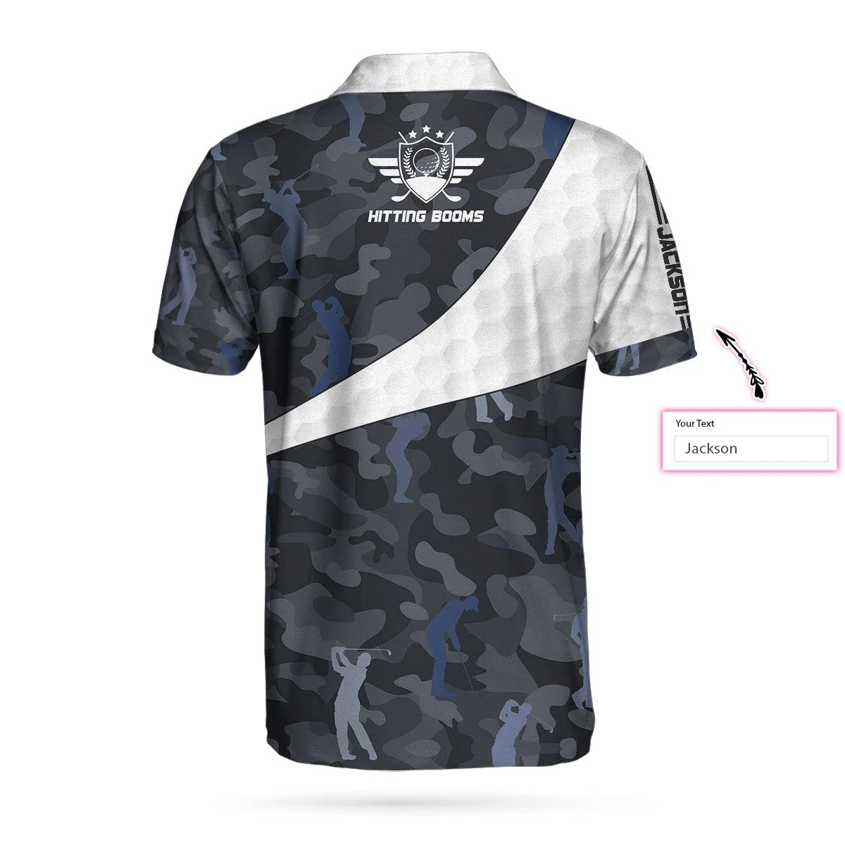 Men Golf Polo Shirt - Personalized Golf Ball And Camo Pattern Men Polo Shirt, Hitting Booms Camo Pattern Custom Polo Shirt, Best Golf Shirt For Men - Image 2