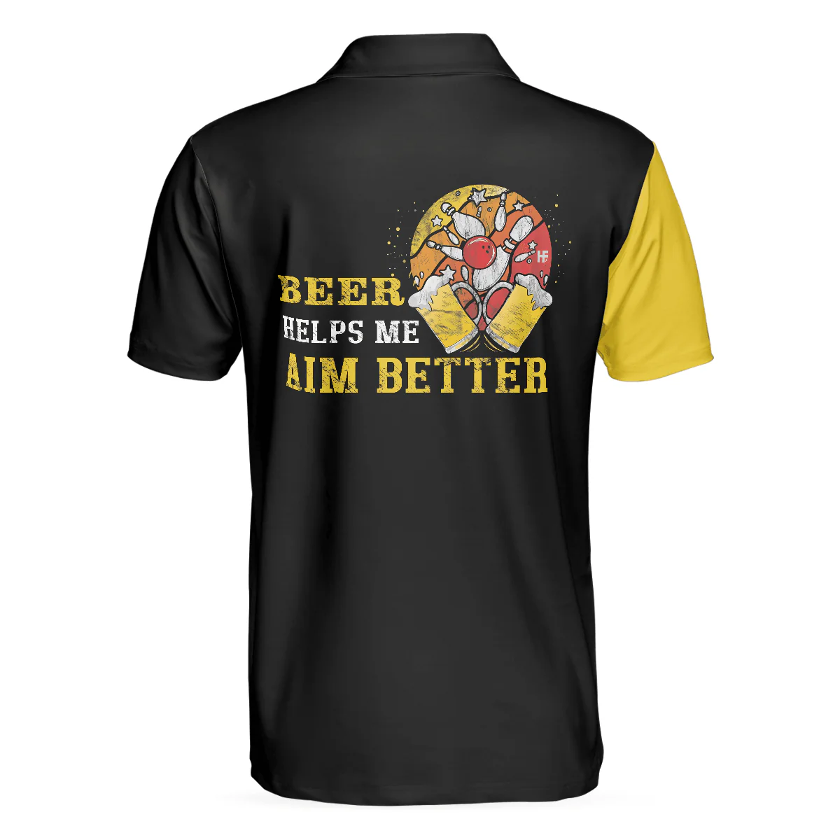 Men Golf Polo Shirt - Simple Drinking Golf Men Polo Shirt, Beer Helps Me Aim Better Polo Shirt Design - Perfect Polo Shirt For Men, Golfers - Image 2
