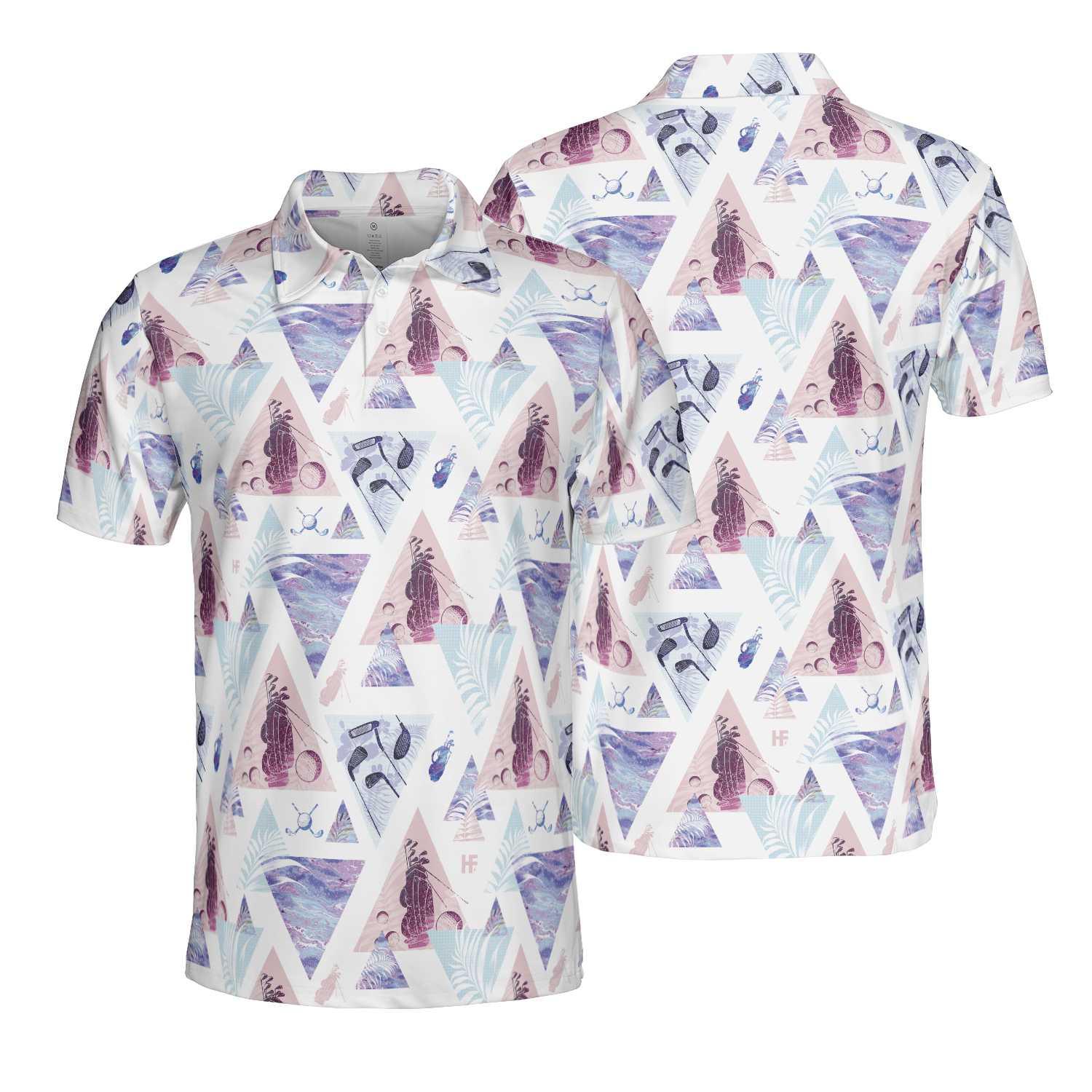 Men Golf Polo Shirt - Steve Longtin Men Polo Shirt, Seamless Pattern Men Polo Shirt - Perfect Gift For Men, Golfers