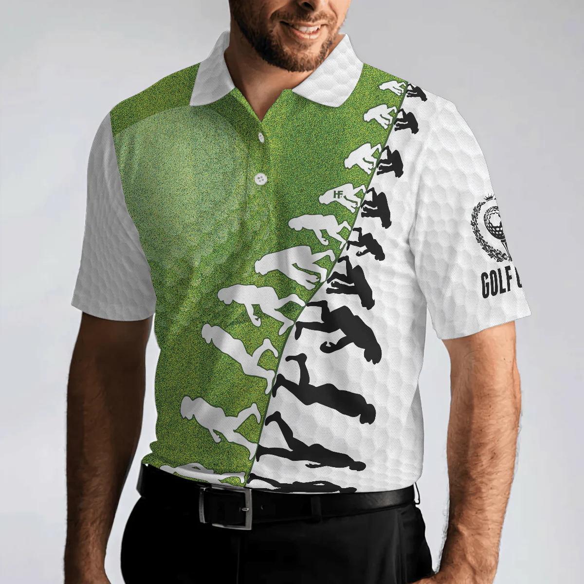Men Golf Polo Shirt - The Evolution Of Golfer Through Generations Golf Polo Shirt, White And Green Golf Shirt - Perfect Gift For Men - Image 5