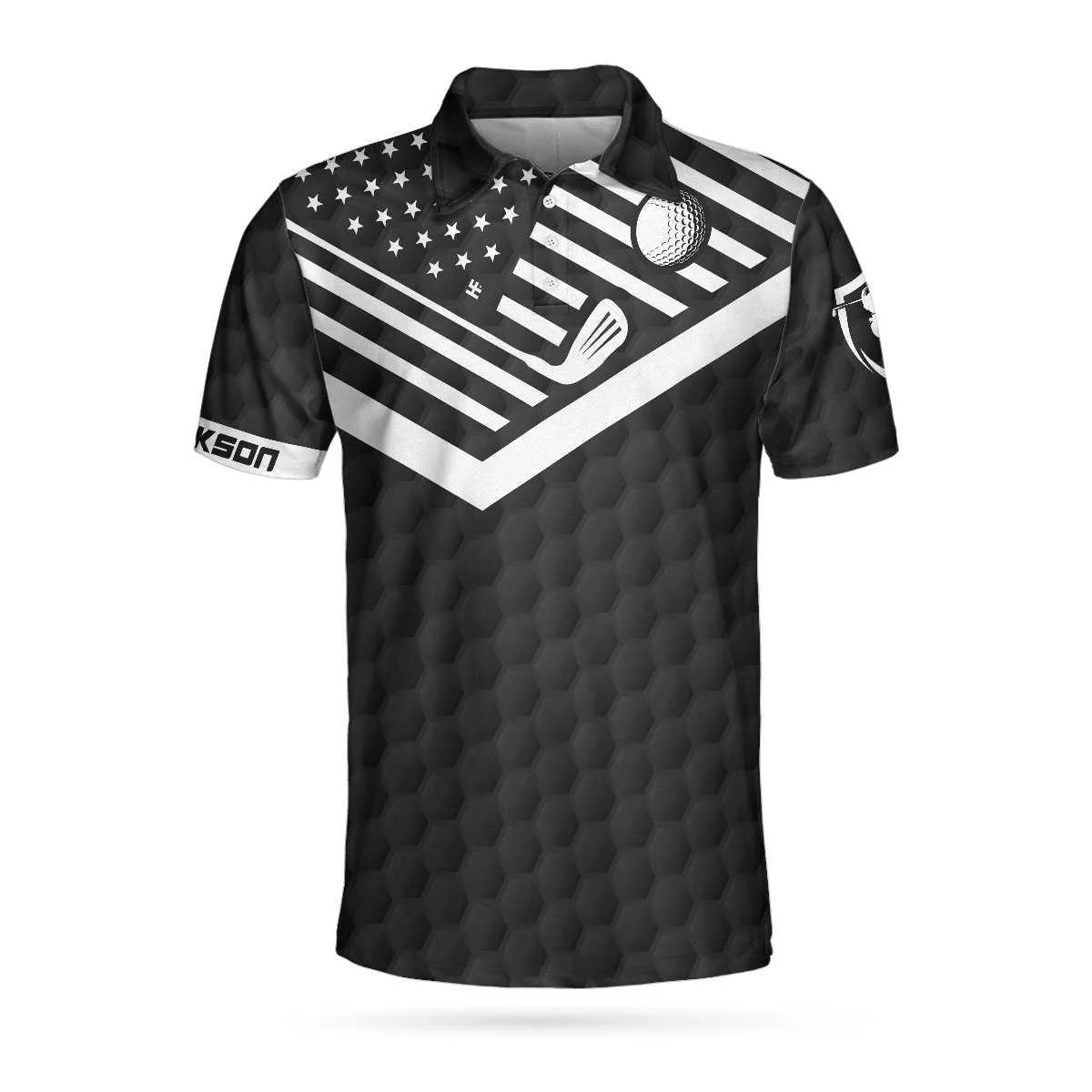 Men Golf Polo Shirt - The Older I Get The Harder It Is To Find My Balls Golf Custom Shirt, Personalized Black American Flag Golf Shirt For Men - Image 2
