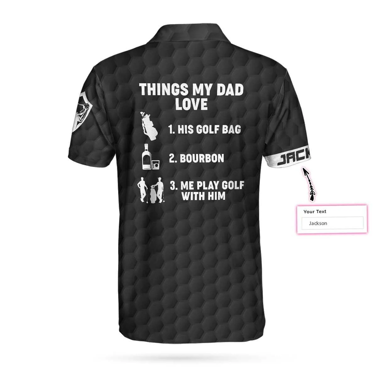 Men Golf Polo Shirt - Things My Dad Love Golfing And Bourbon Custom Polo Shirt, Personalized Golf Shirt - Perfect Gift For Men - Image 3