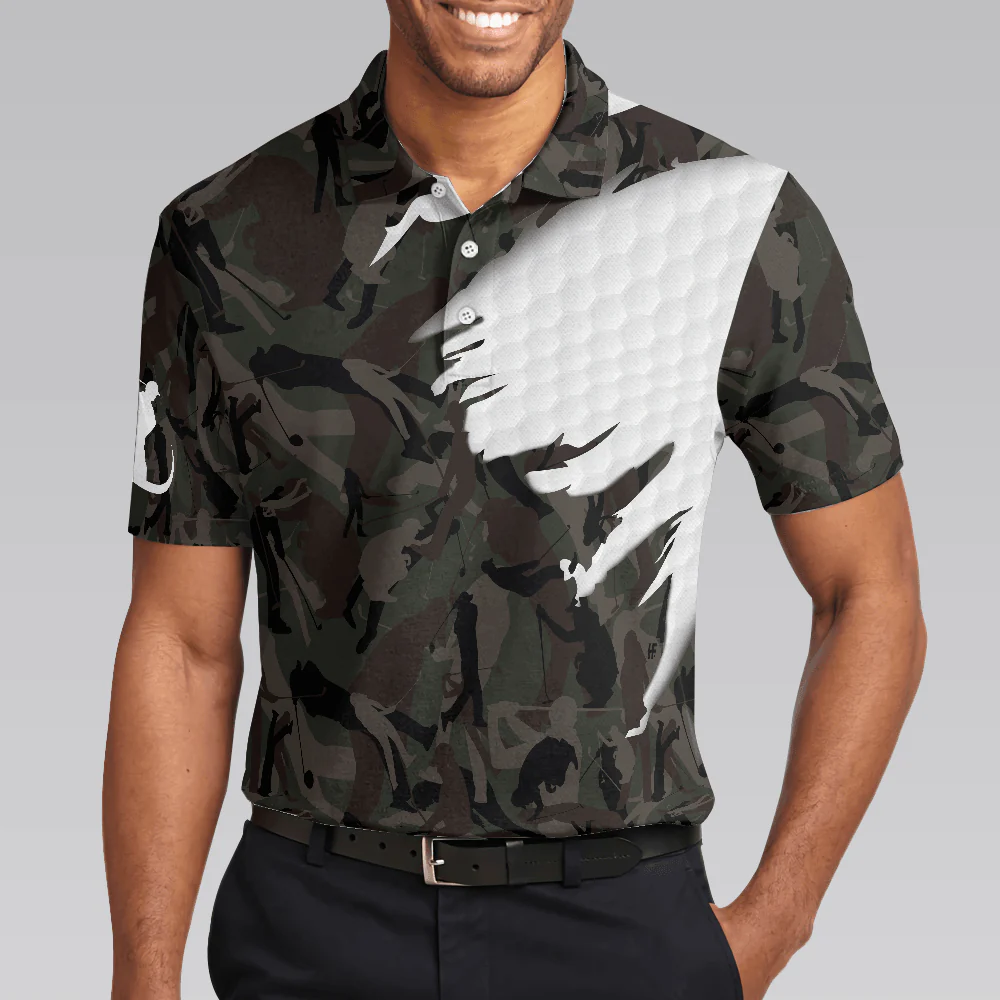 Men Golf Polo Shirt - Time Spent On Golf Course Polo Shirt, Camouflage Golf Shirt With Sayings, Best Golf Shirt - Perfect Gift For Women - Image 4
