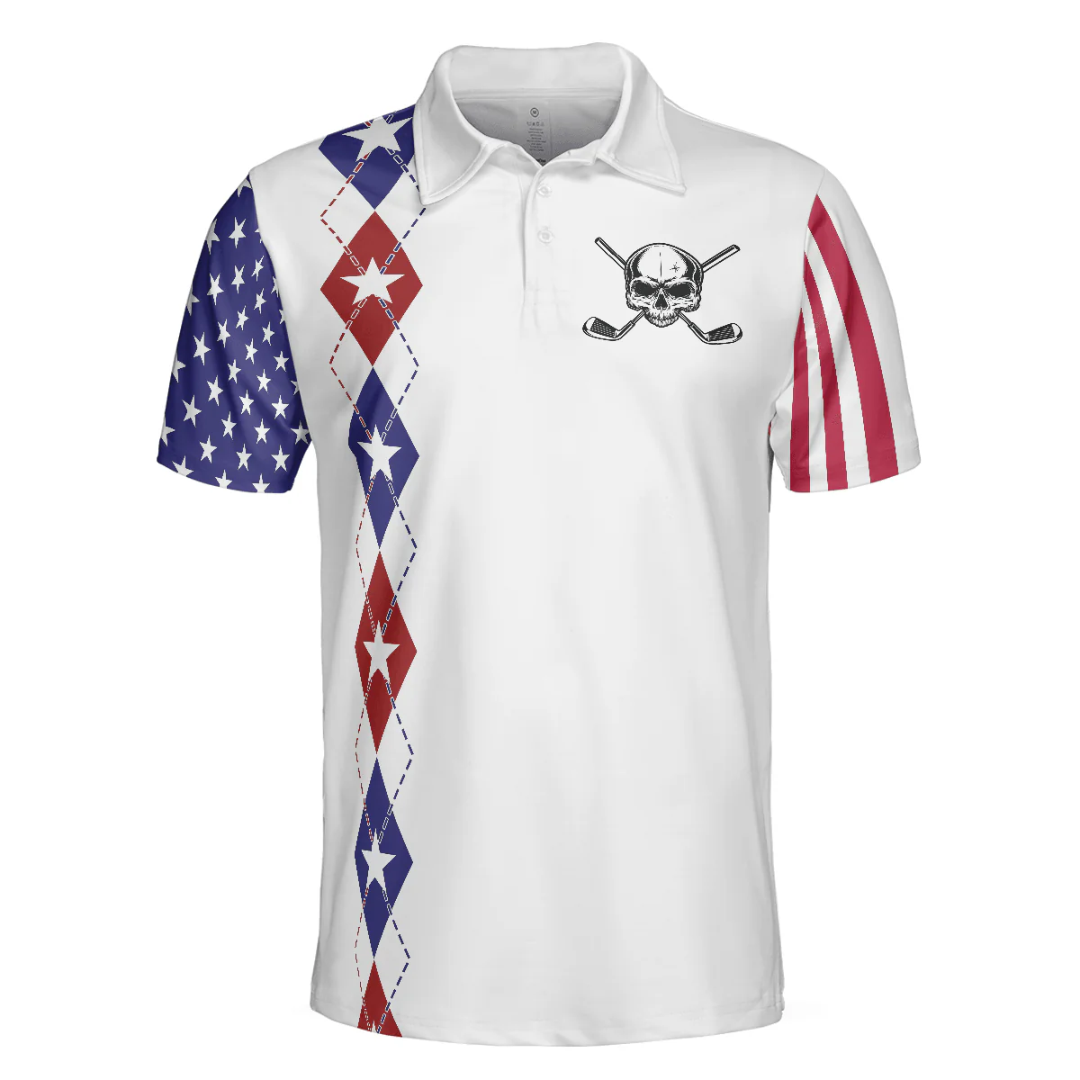 Men Golf Polo Shirt - Too Old To Work Too Young To Die But Perfect For Golfing Polo Shirt, American Flag Golfing Shirt For Men - Image 3