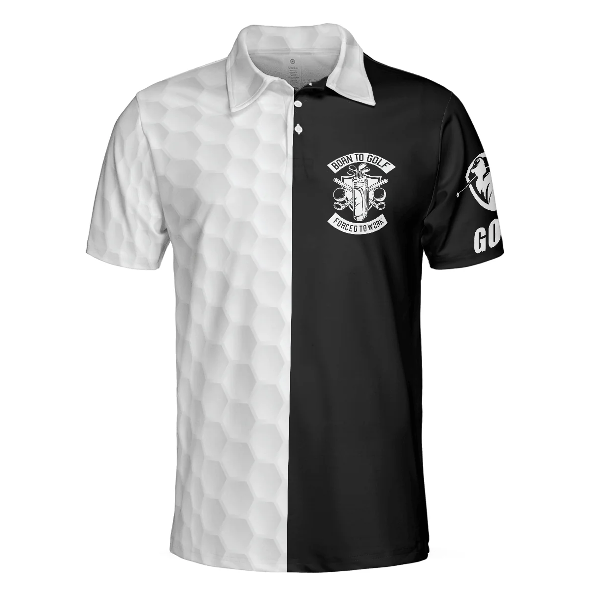 Men Polo Shirt - Black & White Are You Looking At My Putt Golf Polo Shirt, Black And Golf Pattern Polo Shirt, Sarcastic Golf Shirt For Men - Image 3