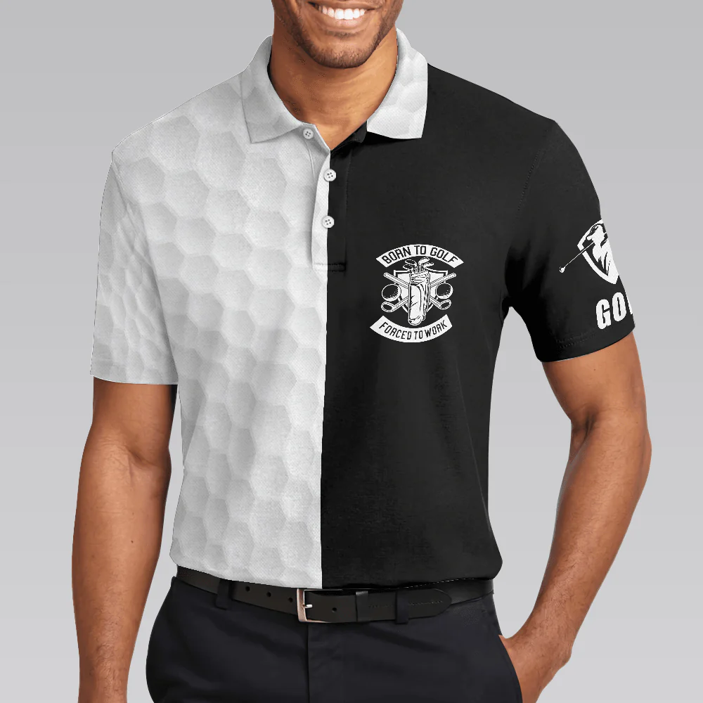 Men Polo Shirt - Black & White Are You Looking At My Putt Golf Polo Shirt, Black And Golf Pattern Polo Shirt, Sarcastic Golf Shirt For Men - Image 4