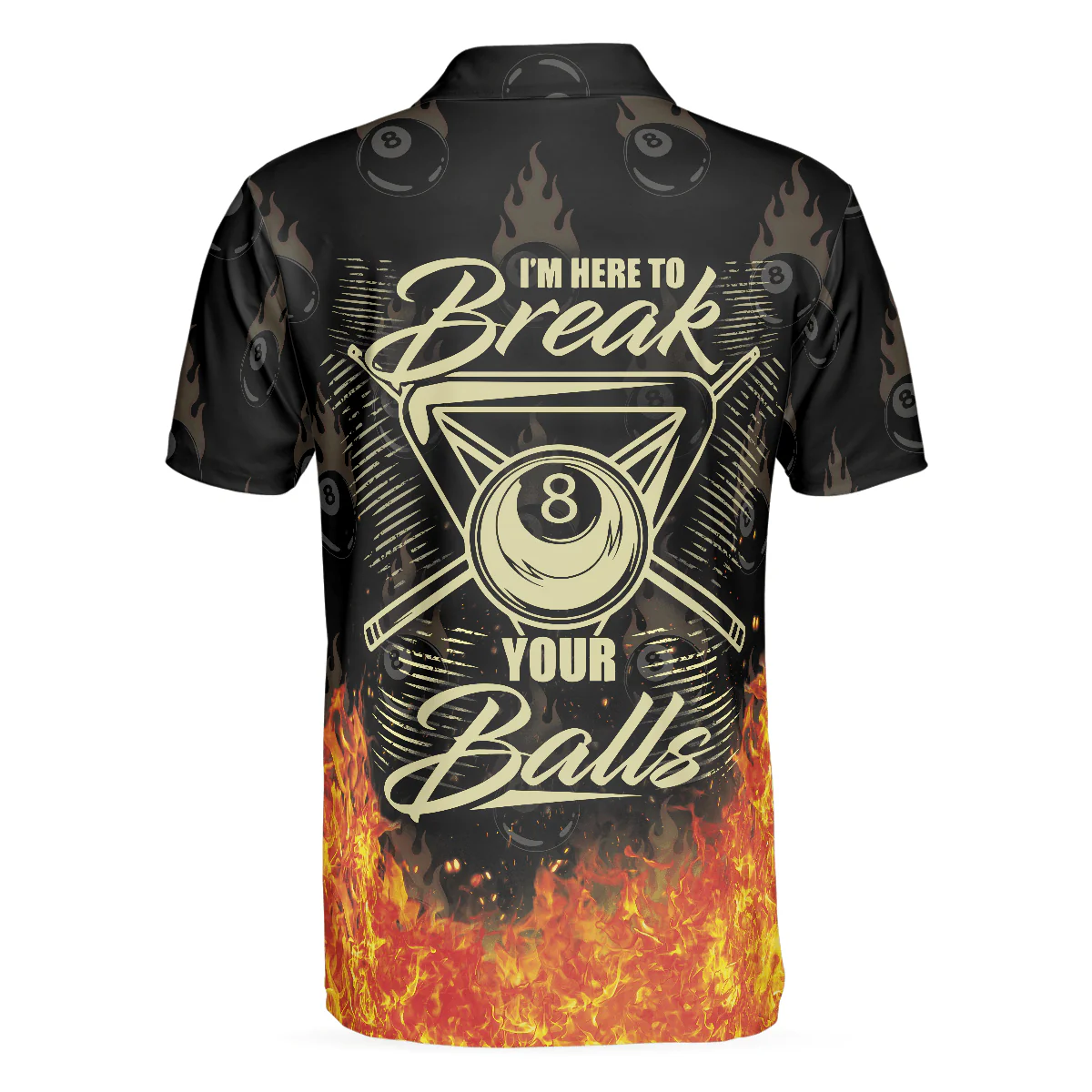 Men Polo Shirt - Billiards I'm Here To Break Your Balls Short Sleeve Polo Shirt, Skull Polo Shirt - Best Billiards Shirt For Men - Image 2