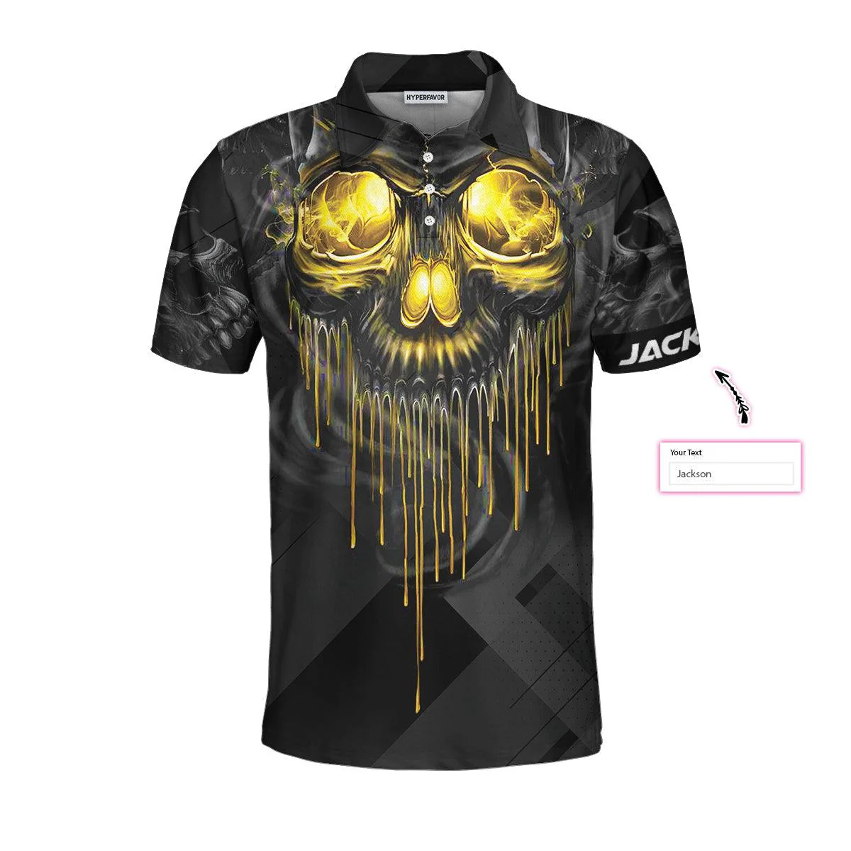Billiards Men Polo Shirts - Billiards Pool Player Skull Custom Polo Shirt, Skull Billiards Polo Shirt For Billiards Players - Image 4