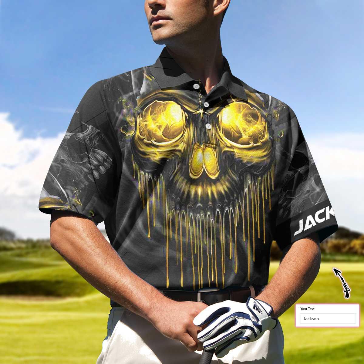 Billiards Men Polo Shirts - Billiards Pool Player Skull Custom Polo Shirt, Skull Billiards Polo Shirt For Billiards Players - Image 5