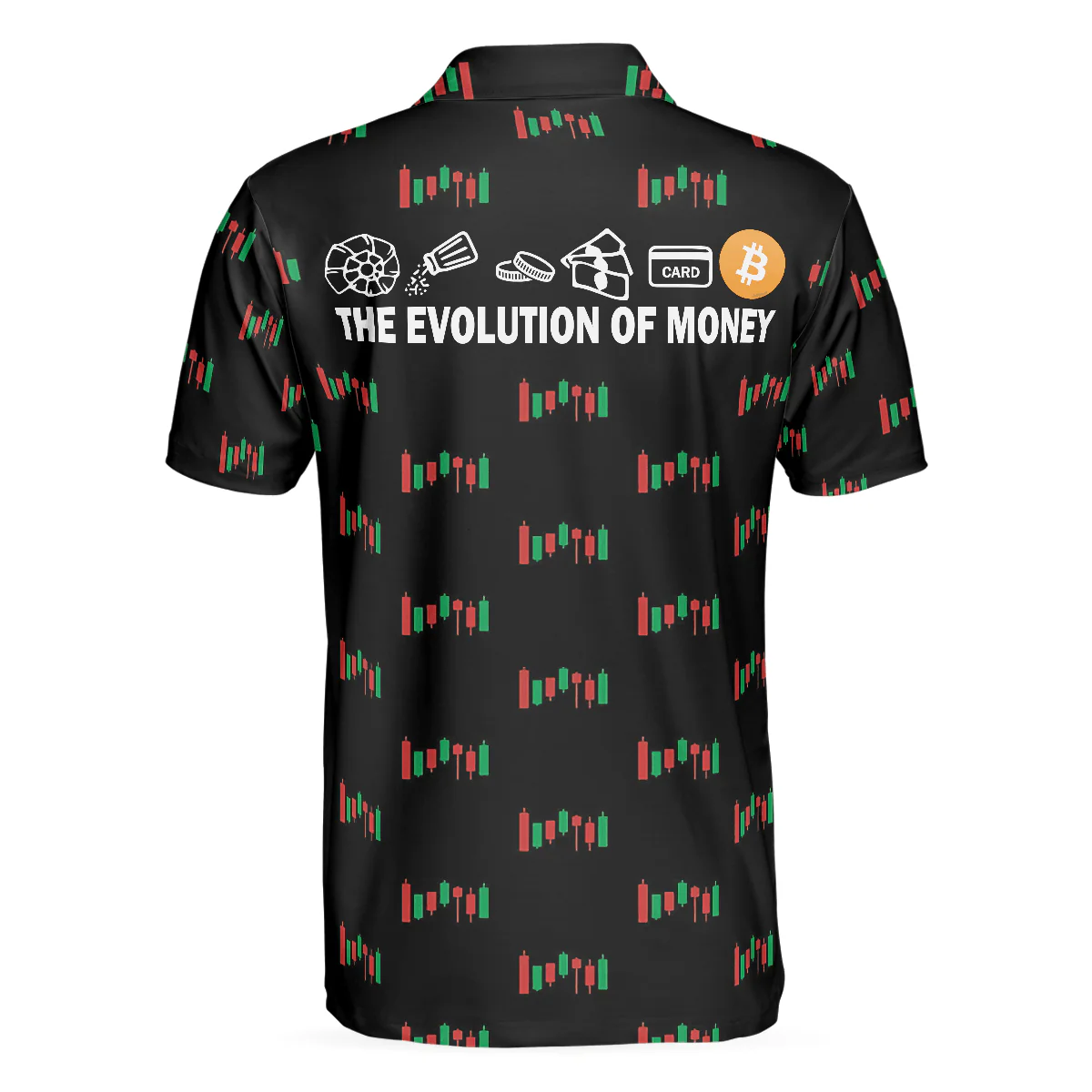 Men Polo Shirt - Bitcoin Trader Investment Polo Shirt, Cryptocurrency Short Sleeve Shirt For Bitcoin Traders, Black Bitcoin Themed Shirt, Best Bitcoin Shirt For Men - Image 2