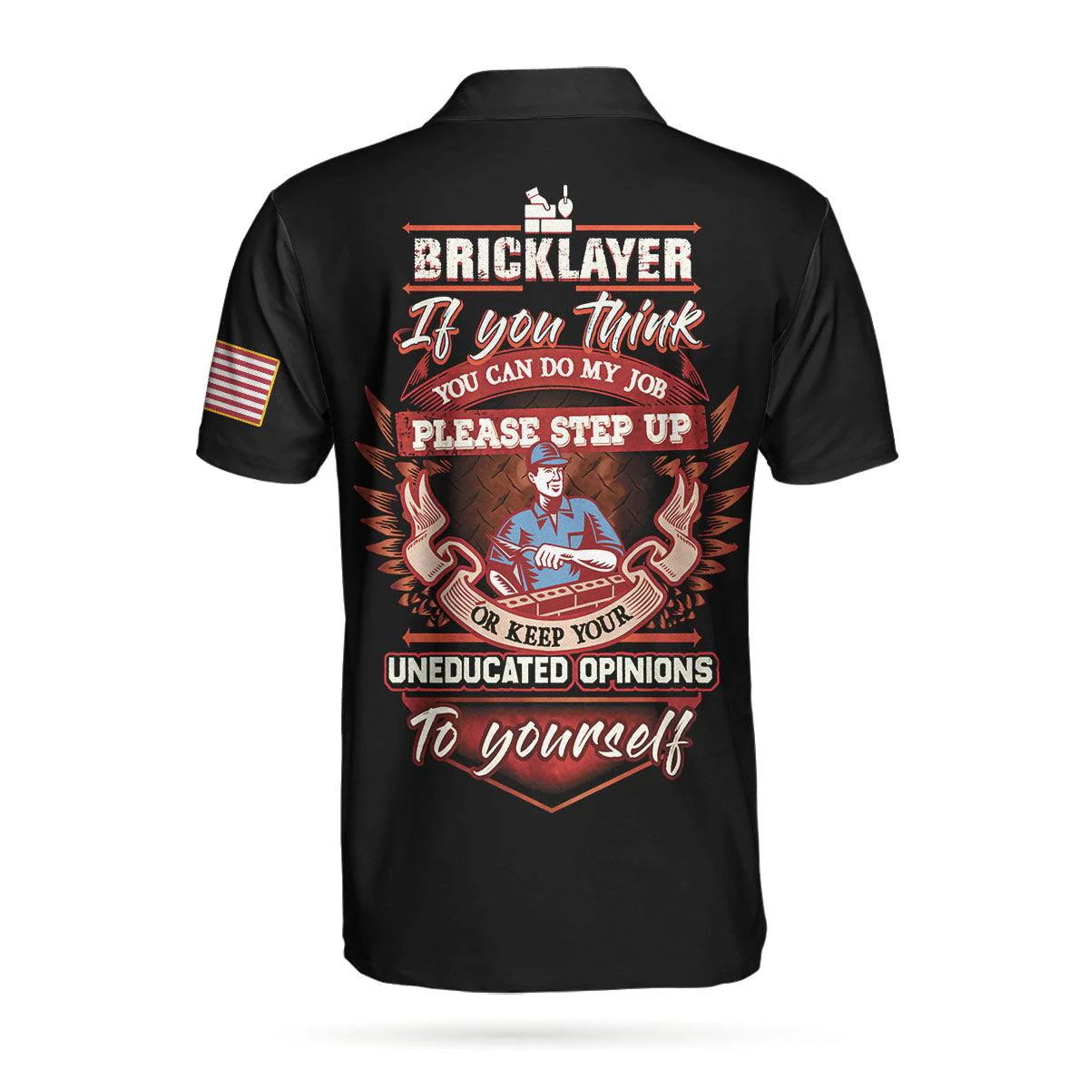 Men Polo Shirt - Bricklayer Proud Skull Short Sleeve Polo Shirt, If You Think You Can Do My Job Polo Shirt, Bricklayer Shirt For Men - Image 3