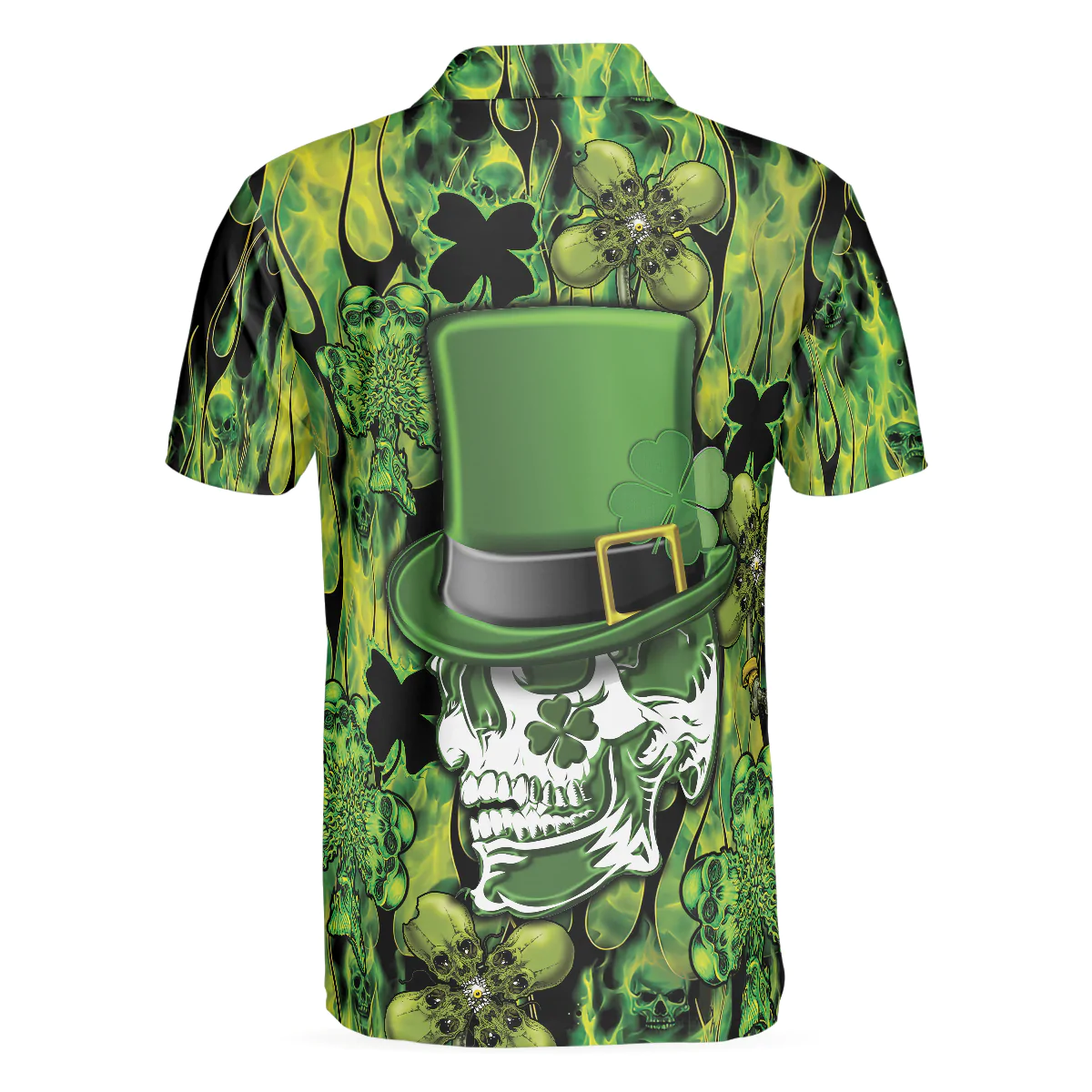 Men Polo Shirt - Irish Skull Saint Patricks Men Polo Shirt, Green Skull St Patrick Day Polo Shirt, Best Gift Idea For Irish Friends - Image 2