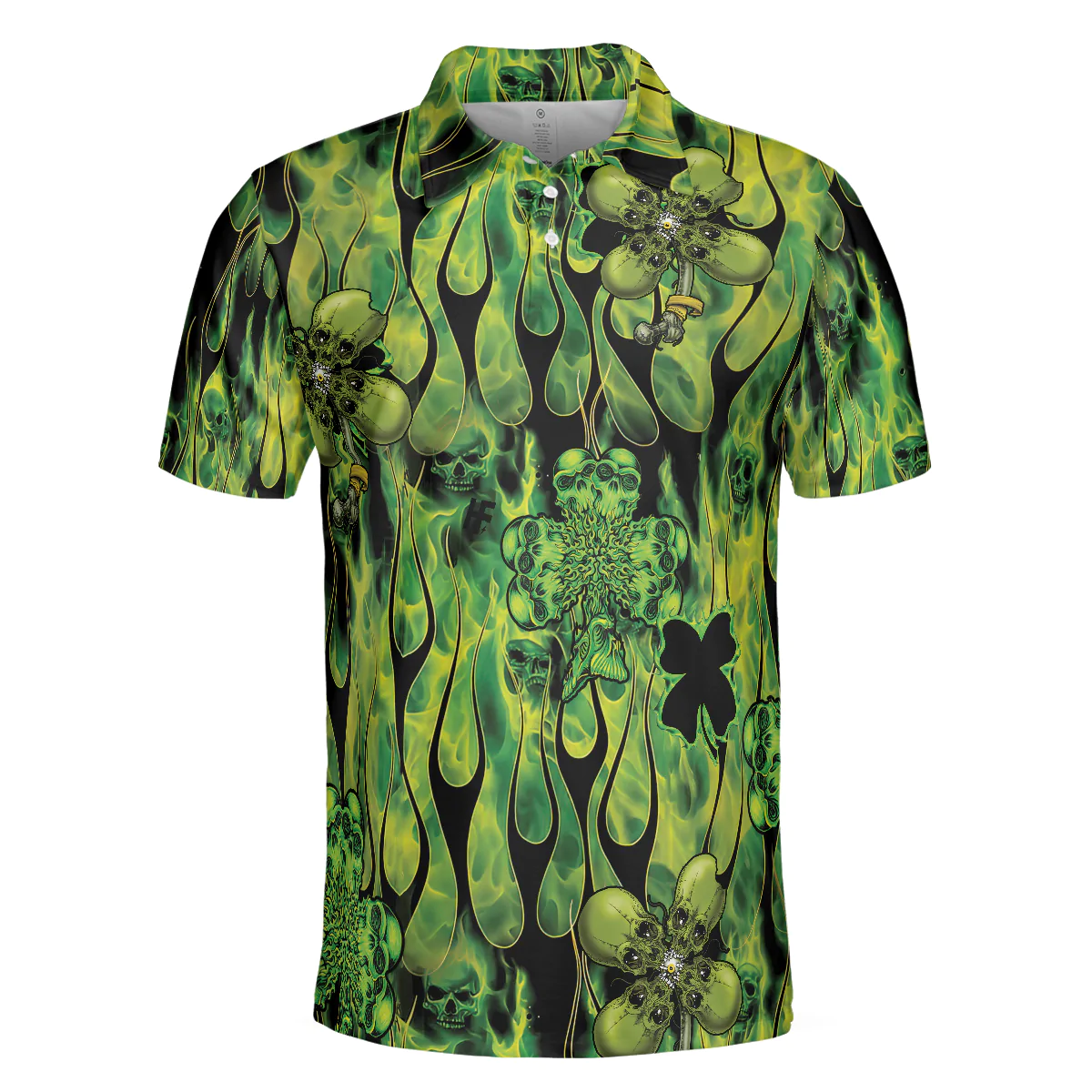 Men Polo Shirt - Irish Skull Saint Patricks Men Polo Shirt, Green Skull St Patrick Day Polo Shirt, Best Gift Idea For Irish Friends - Image 3