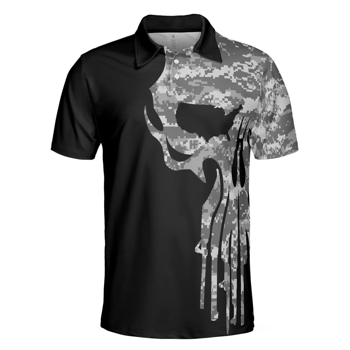 Men Polo Shirt - US Veteran Men Polo Shirt, I Am An US Veteran, Skull Camo Shirt For Retired Veterans, Best Veteran Day Polo Shirt For Men - Image 2