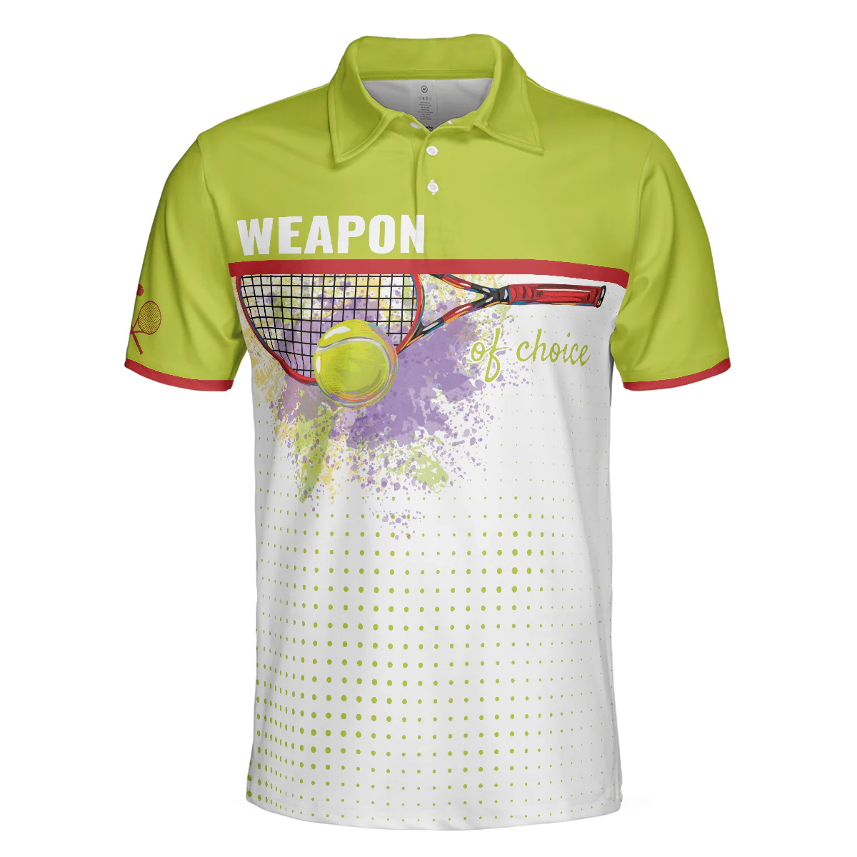 Men Polo Shirt - Weapon Of Choice Polo Shirt, Tennis Racket Hit The Ball Polo Shirt, Best Golf Shirt For Men - Perfect Gift For Men, Tennis Players - Image 3