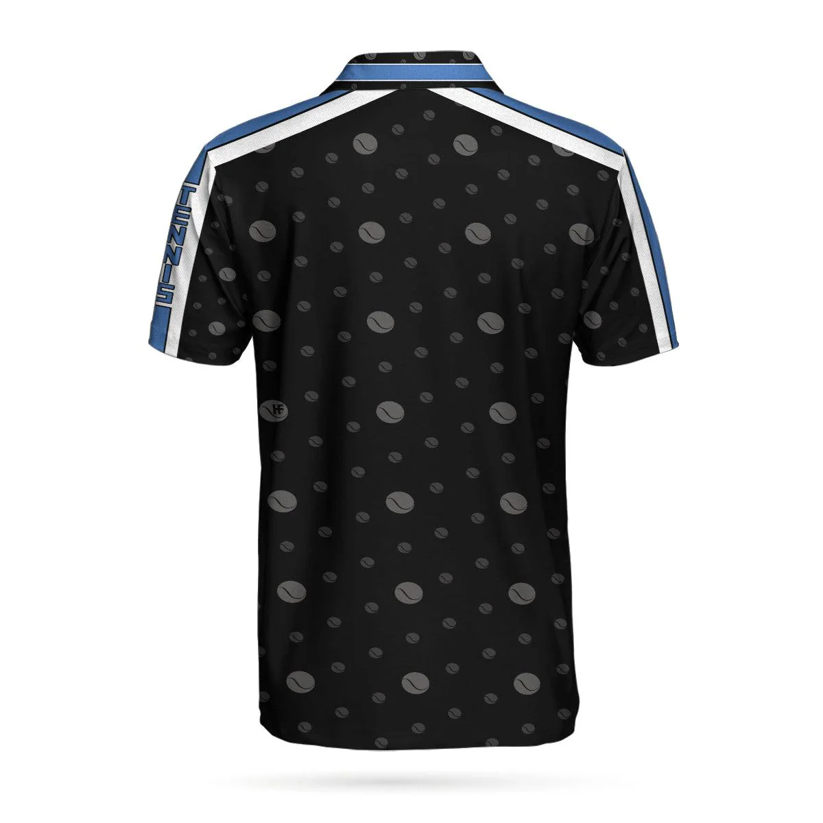 Men Tennis Polo Shirt - Weapon Of Choice Hard Version Polo Shirt, Black Tennis Pattern Polo Shirt - Best Tennis Shirt For Men, Tennis Players - Image 3