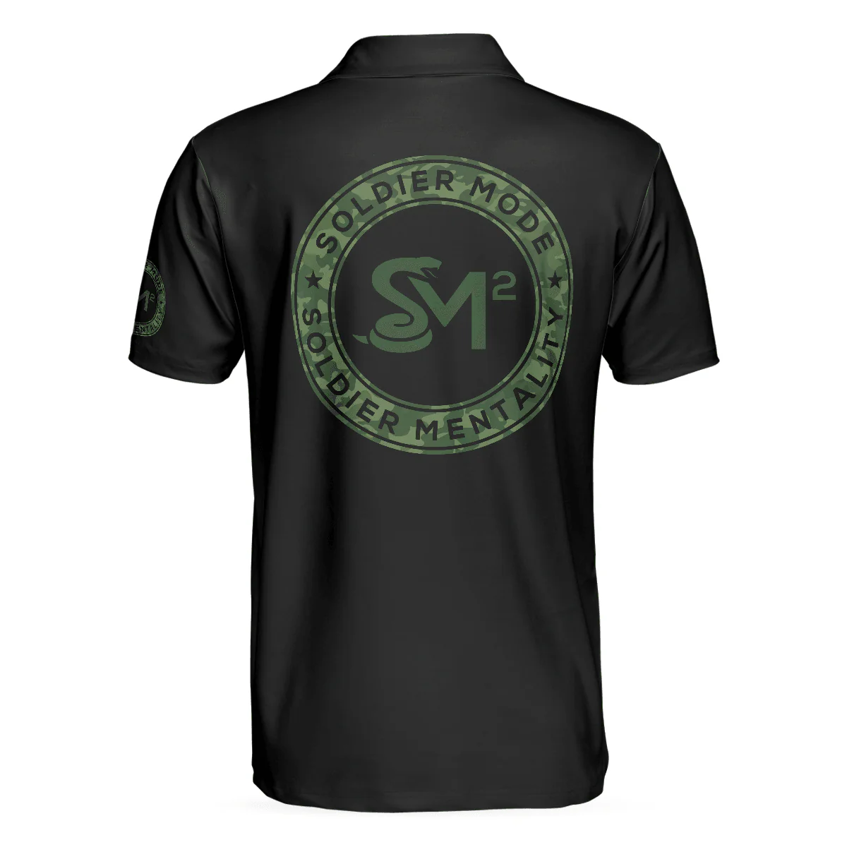 Men Veteran Polo Shirt - Solder Mode Dark Theme American Flag Polo Shirt, Best Polo Shirt For Veteran - Perfect Gift For Men - Image 2