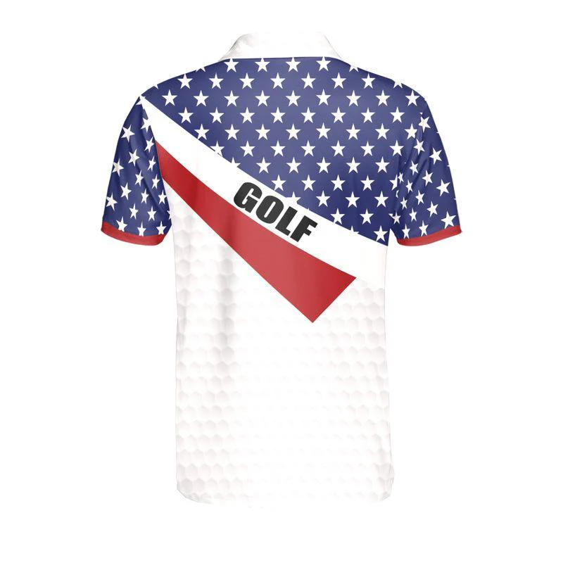 Mens Golf Shirts, Golf Polo Shirts For Men, American Flag Polo Shirts, Men's Golf Short Sleeve Polo Shirt For Men - Image 3
