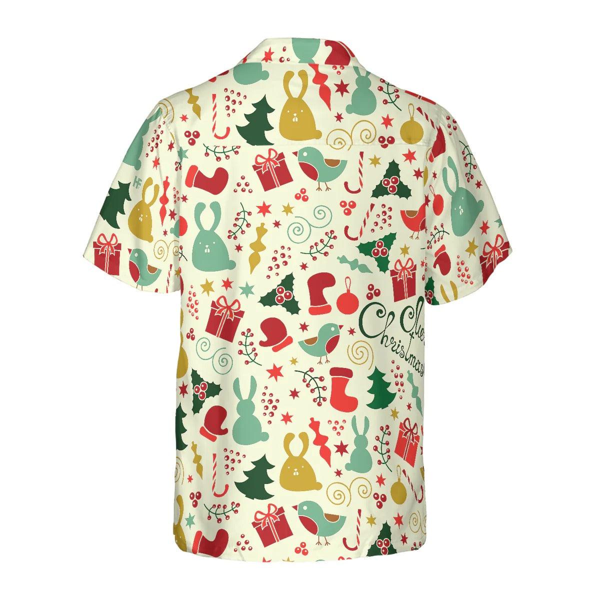 Merry Christmas Pattern Hawaiian Shirt, Christmas Animals Hawaiian Shirt - Perfect Gift For Lover, Friend, Family - Image 4