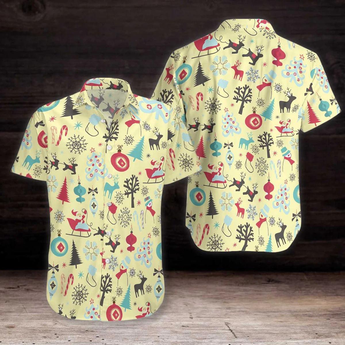 Merry Christmas Pattern Hawaiian Shirt, Christmas Mascot Hawaiian Shirt - Perfect Gift For Lover, Friend, Family - Image 2