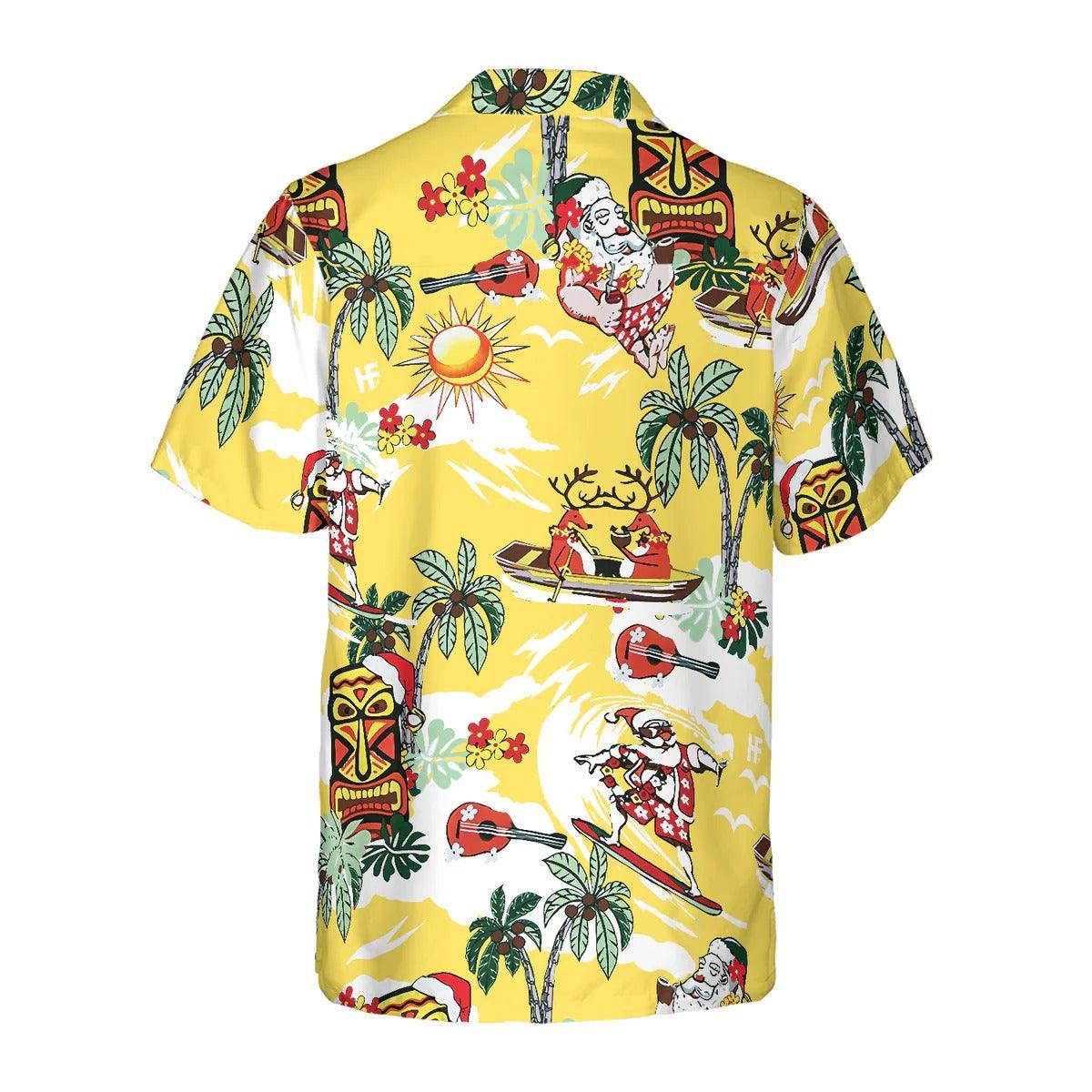 Merry Christmas Santa Claus Hawaiian Shirt, Santa Claus Surfing Hawaiian Shirt - Perfect Gift For Lover, Friend, Family - Image 4
