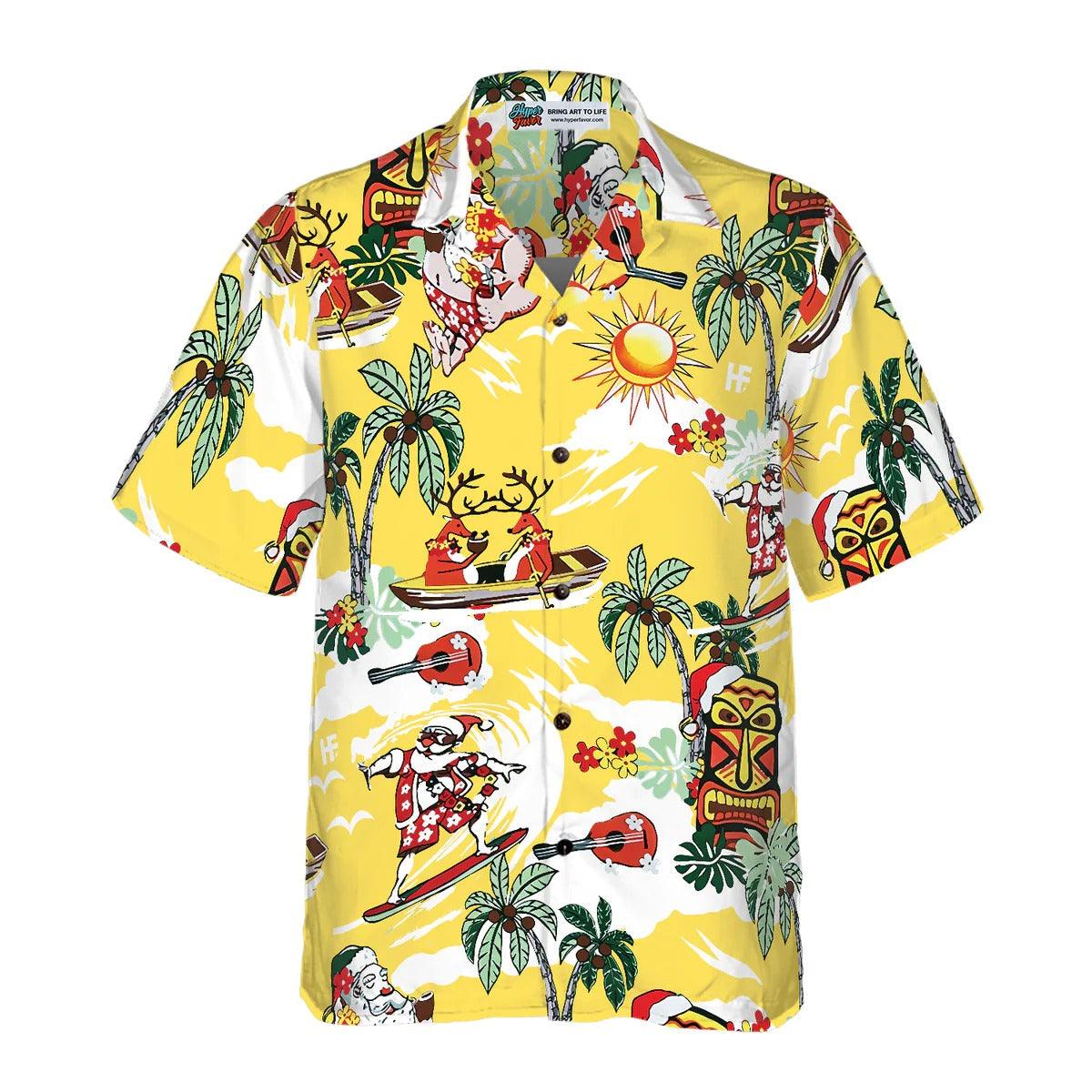 Merry Christmas Santa Claus Hawaiian Shirt, Santa Claus Surfing Hawaiian Shirt - Perfect Gift For Lover, Friend, Family - Image 5