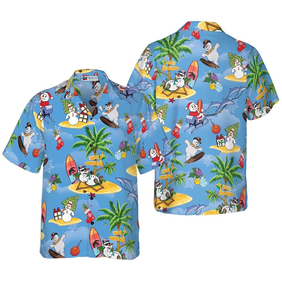Merry Christmas Santa Claus Hawaiian Shirt, Sled Dolphins Hawaiian Shirt - Perfect Gift For Lover, Friend, Family - Image 4