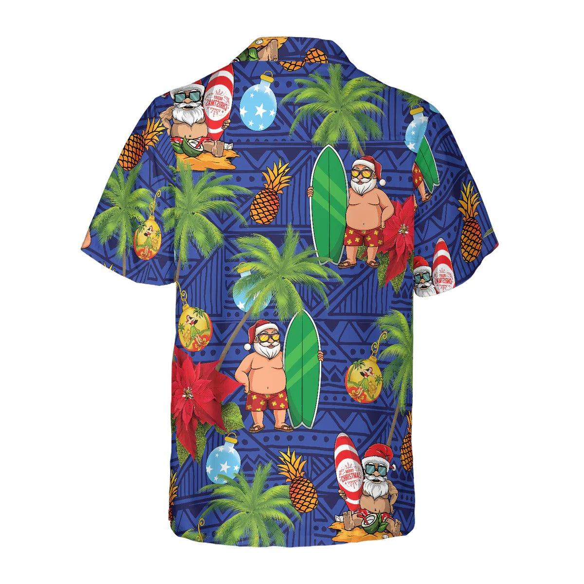Merry Christmas Santa Claus Surf Hawaiian Shirt, Pineapple Hawaiian Shirt - Perfect Gift For Christmas, Friend, Family - Image 4