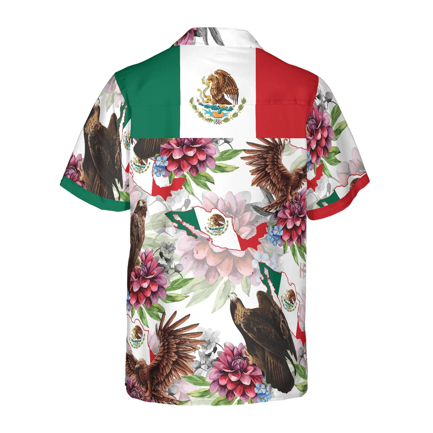 Mexico Proud Dahlia Golden Eagle Hawaiian Shirt, Colorful Summer Aloha Shirts For Men Women, Perfect Gift For Husband, Wife, Friend, Family - Image 2