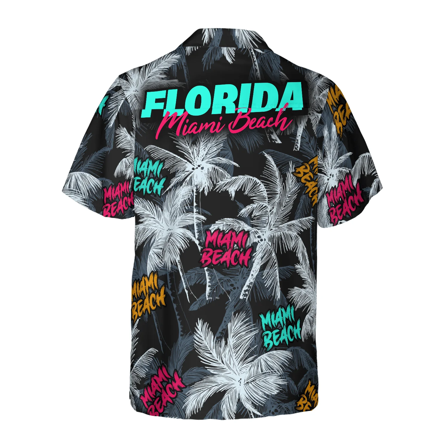 Miami Beach Coconut Tree Seamless Hawaiian Shirt, Florida Miami Beach, Colorful Summer Aloha Shirt For Men Women, Perfect Gift For Friend, Family - Image 4