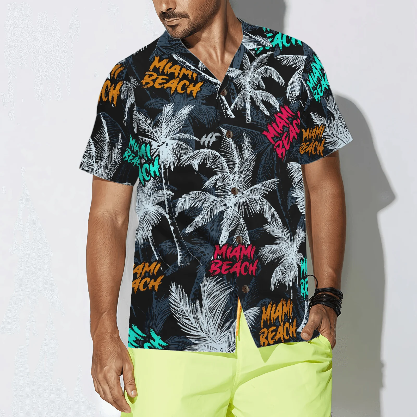 Miami Beach Coconut Tree Seamless Hawaiian Shirt, Florida Miami Beach, Colorful Summer Aloha Shirt For Men Women, Perfect Gift For Friend, Family - Image 5