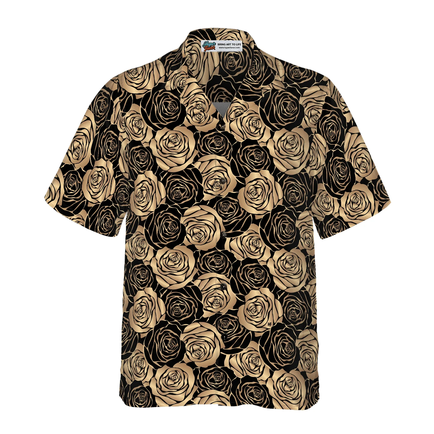 Midnight Rose Gold Aloha Hawaiian Shirt For Summer, Colorful Shirt For Men Women, Perfect Gift For Friend, Team, Family - Image 2