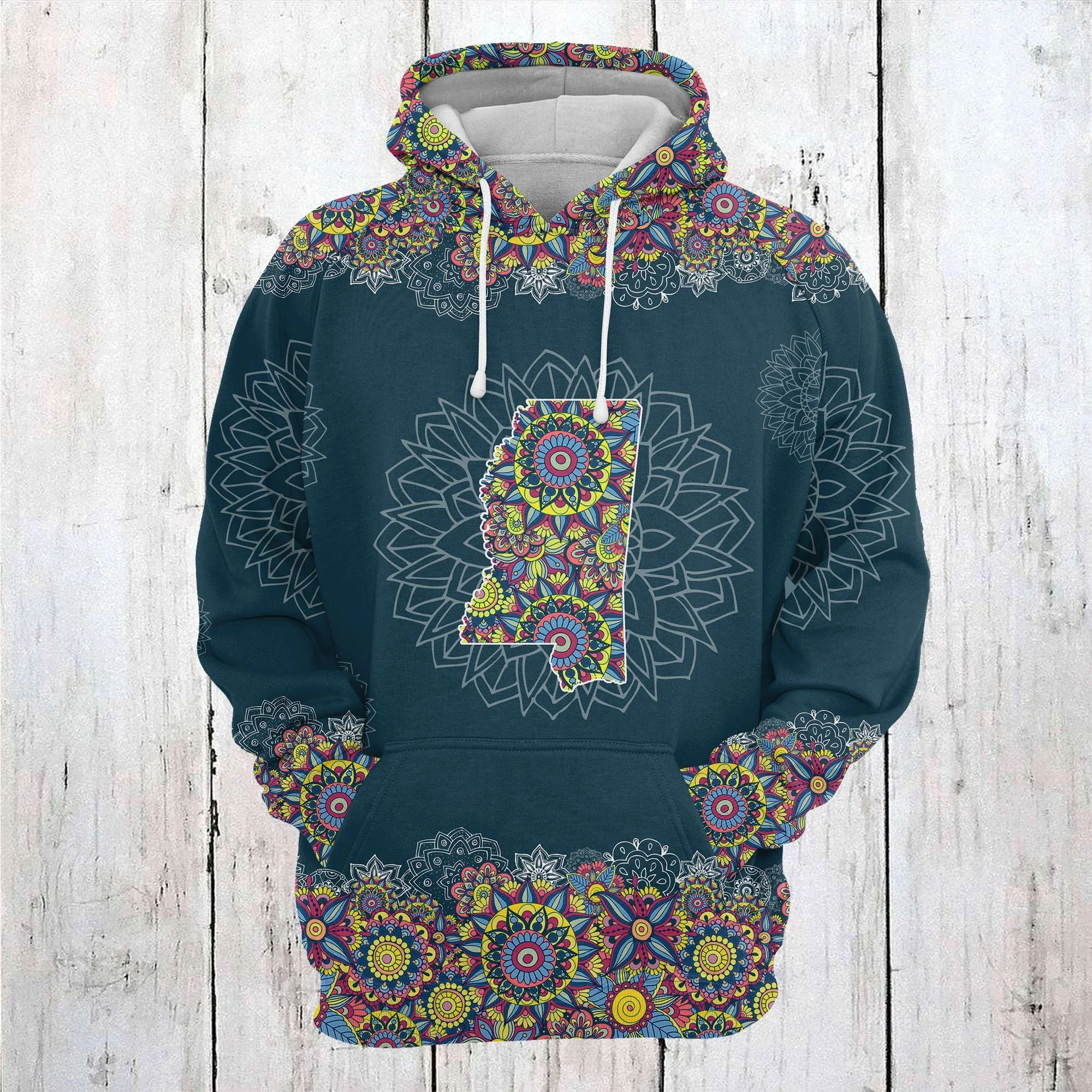 Mississippi Mandala Pattern Pullover Premium Hoodie, Perfect Outfit For Men And Women On Christmas New Year Autumn Winter - Image 2