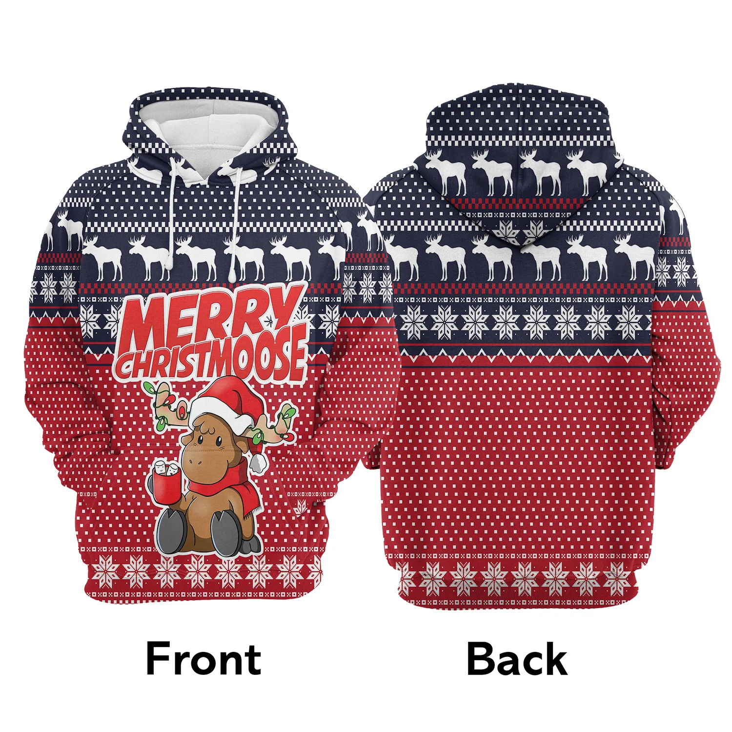 Moose Pullover Premium Hoodie Merry Christmoose, Perfect Outfit For Men And Women On Christmas New Year Autumn Winter - Image 2