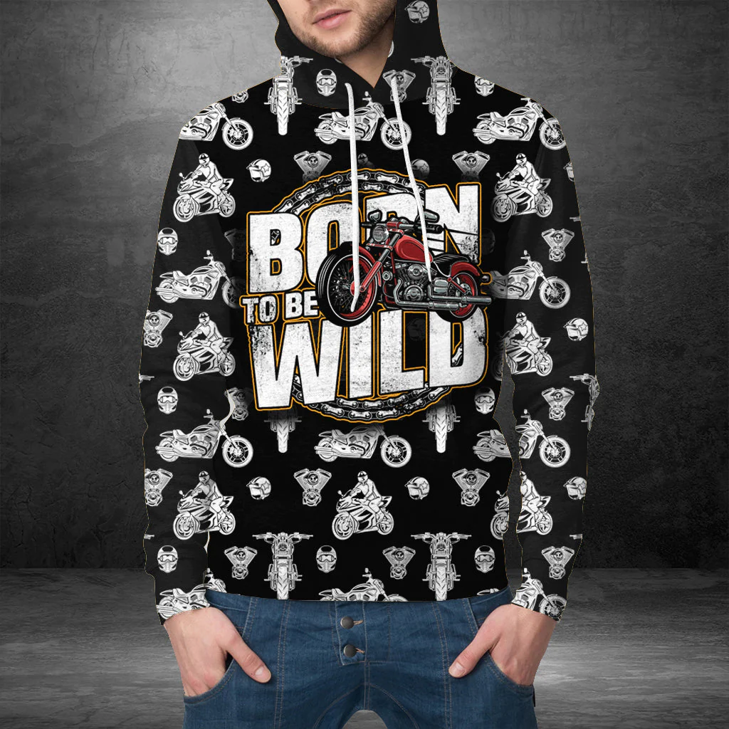 Motorcycle Pullover Halloween Premium Hoodie Born to be wild motorcycle, Perfect Outfit For Men And Women On Christmas New Year Autumn Winter - Image 2