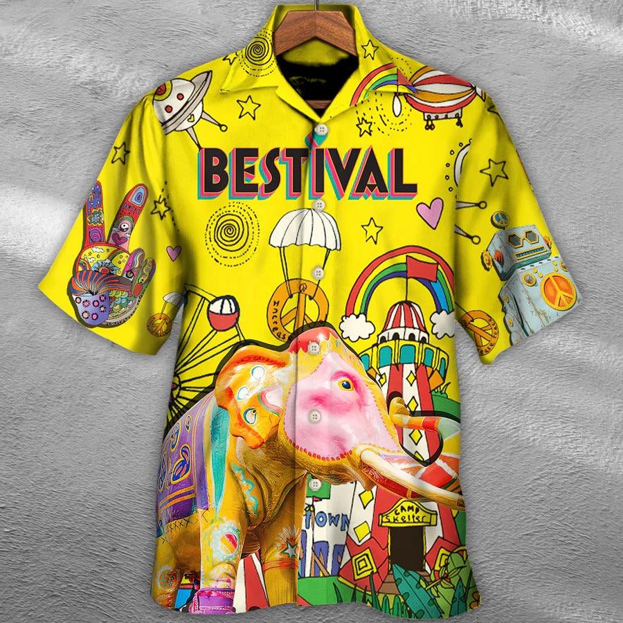 Music Hawaiian Shirt, Music Bestival In My Heart Hawaiian Shirt, Funny Festival Colorful Aloha Shirt For Men And Women - Perfect Gift For Music Lovers - Image 2
