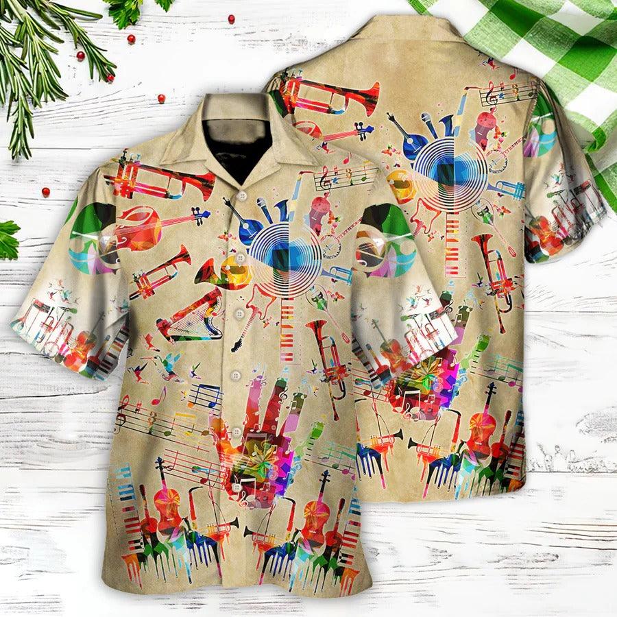 Music Hawaiian Shirt, Music Instrument Style Hawaiian Shirt, Music So Cool Happiness Aloha Shirt For Men And Women - Perfect Gift For Music Lovers