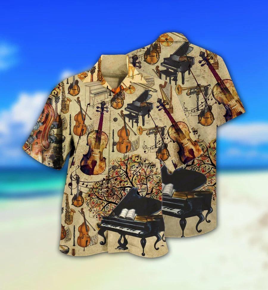 Music Hawaiian Shirt, Musical Instrument Hawaiian Shirt, Music All My Life Love It Aloha Shirt For Men - Perfect Gift For Music Lovers