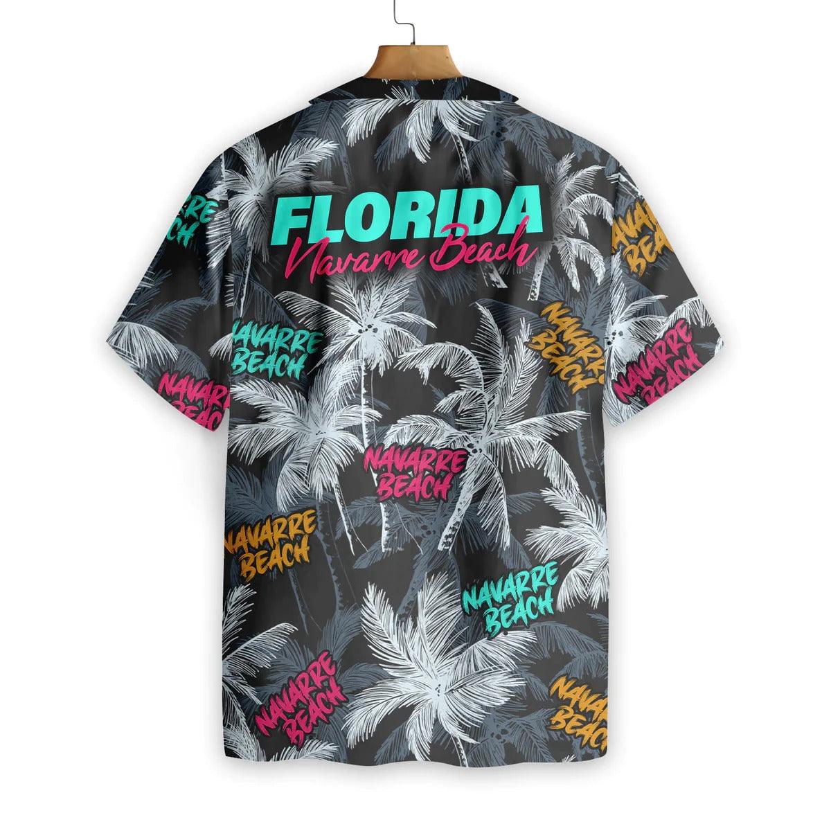 Navarre Beach Coconut Tree Seamless Hawaiian Shirt, Coconut Tree Aloha Shirt - Perfect Gift For Beach Lovers, Friends, Family, Summer Lovers - Image 2