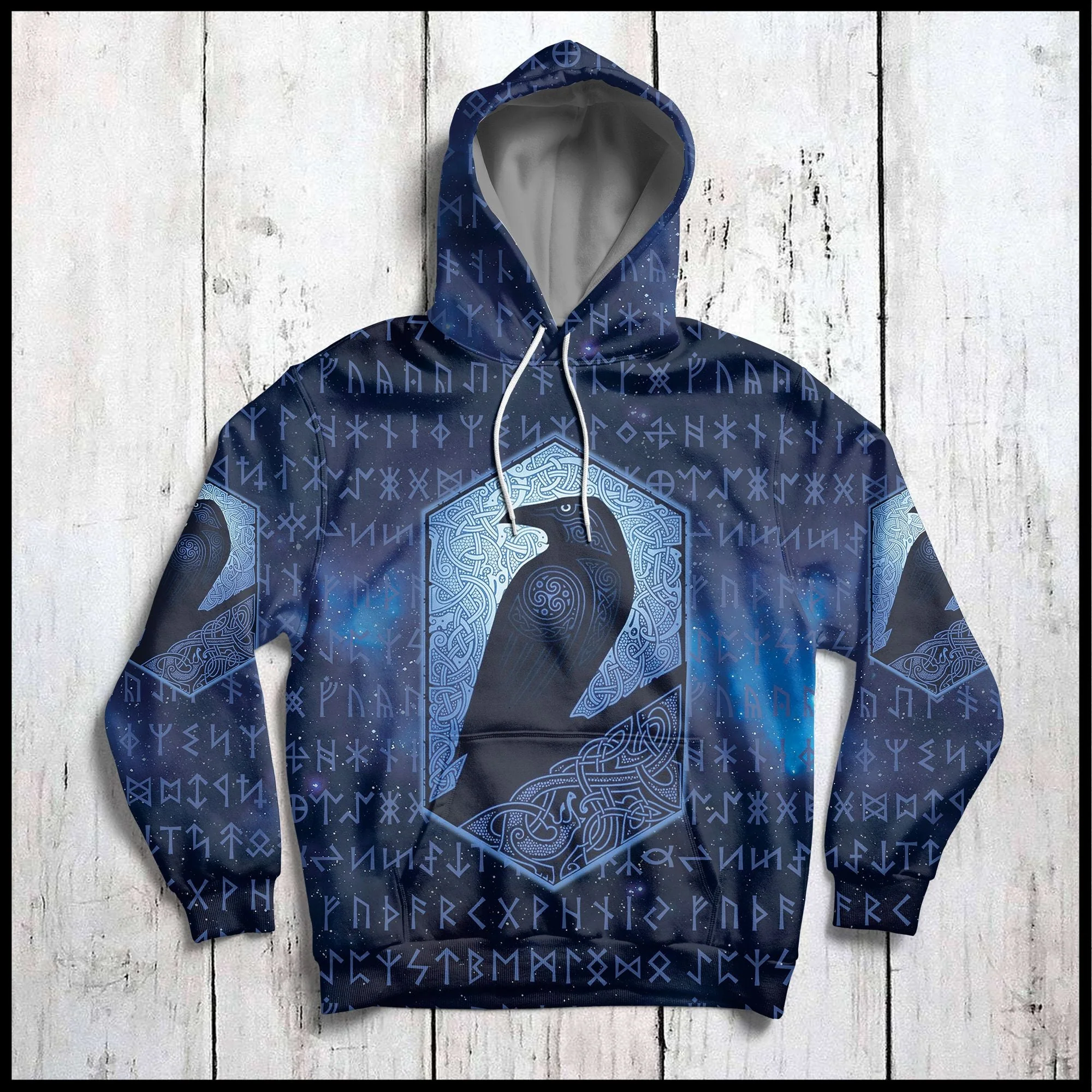 Navy Viking Raven Pullover Premium Hoodie, Perfect Outfit For Men And Women On Christmas New Year Autumn Winter
