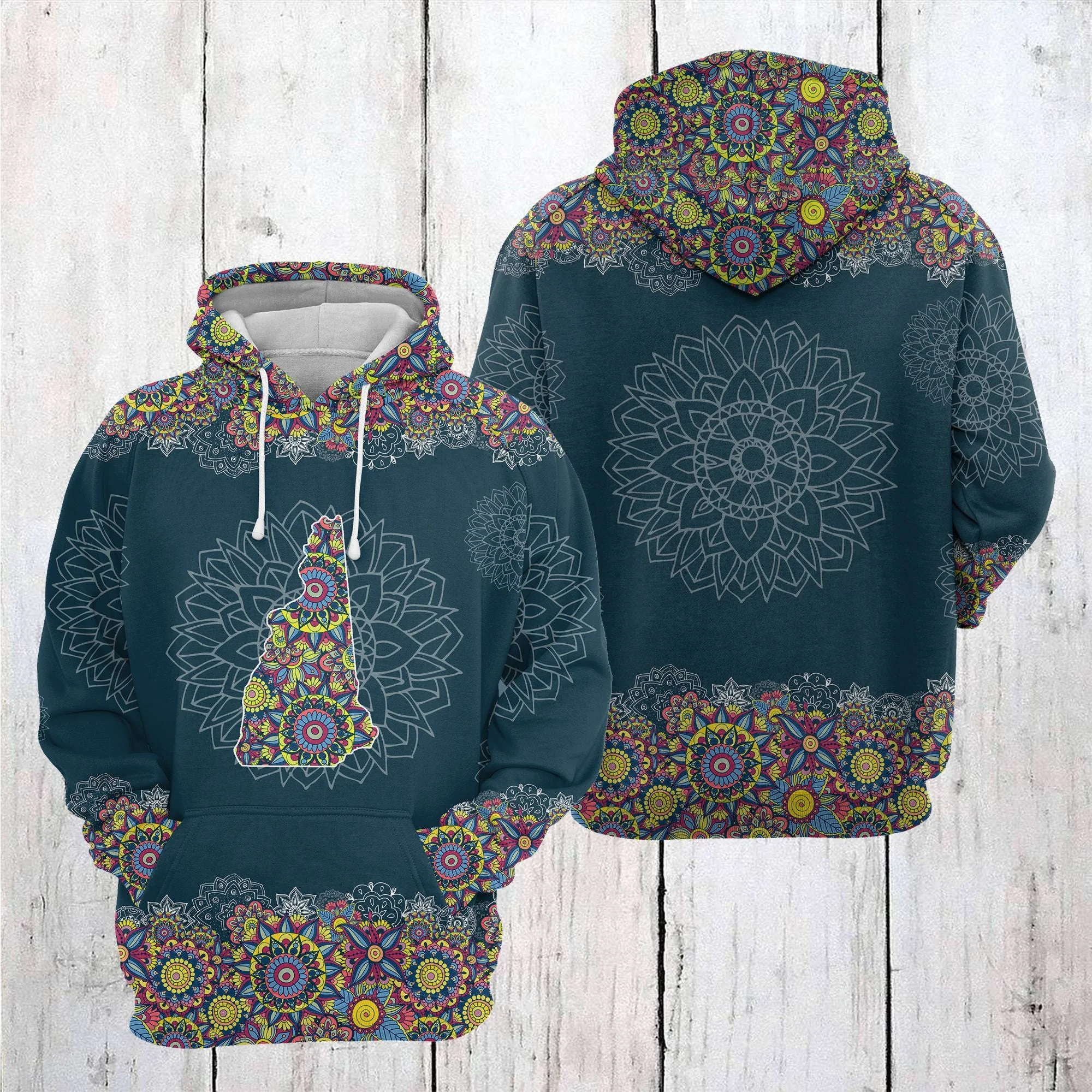 New Hampshire Mandala Pullover Premium Hoodie, Perfect Outfit For Men And Women On Christmas New Year Autumn Winter