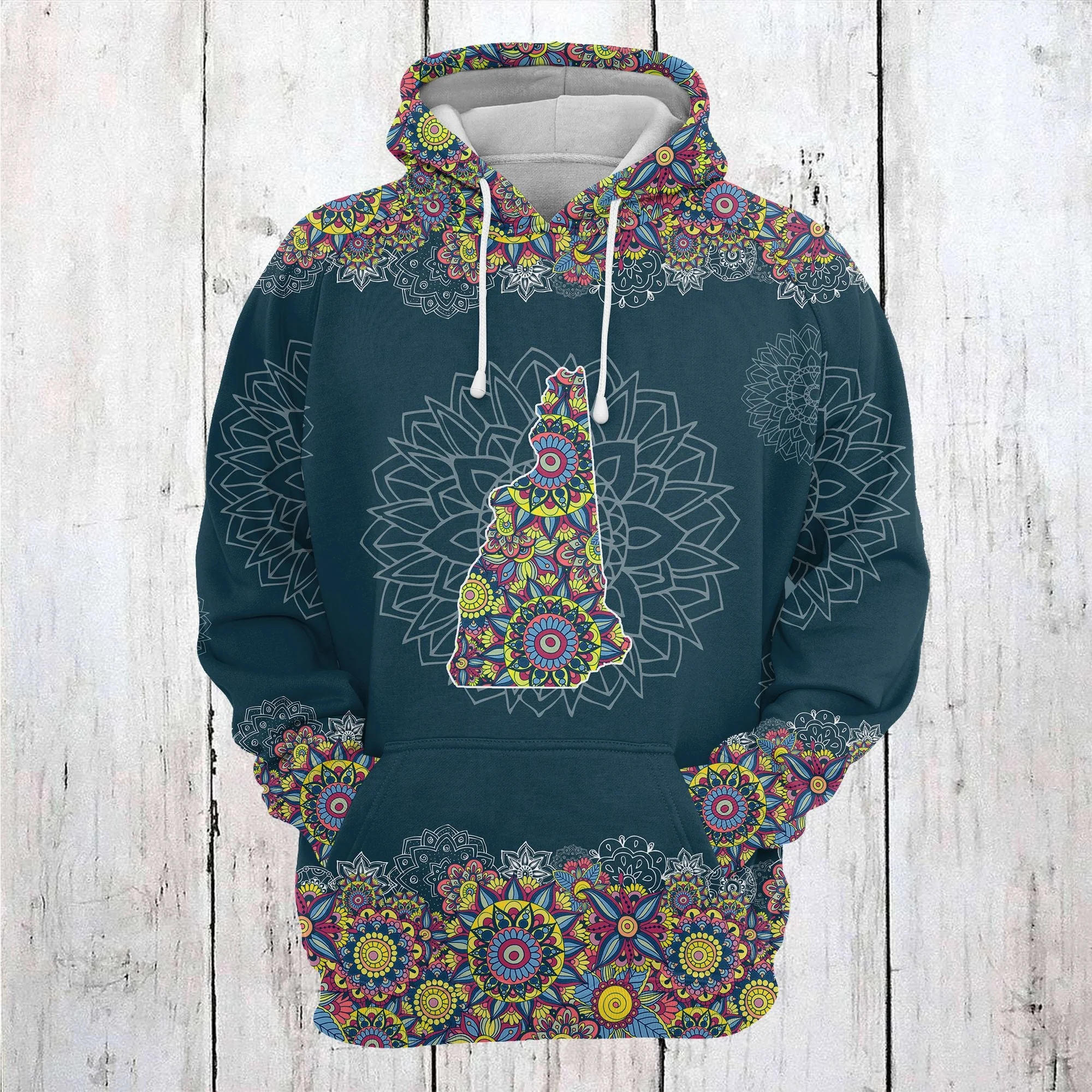 New Hampshire Mandala Pullover Premium Hoodie, Perfect Outfit For Men And Women On Christmas New Year Autumn Winter - Image 2