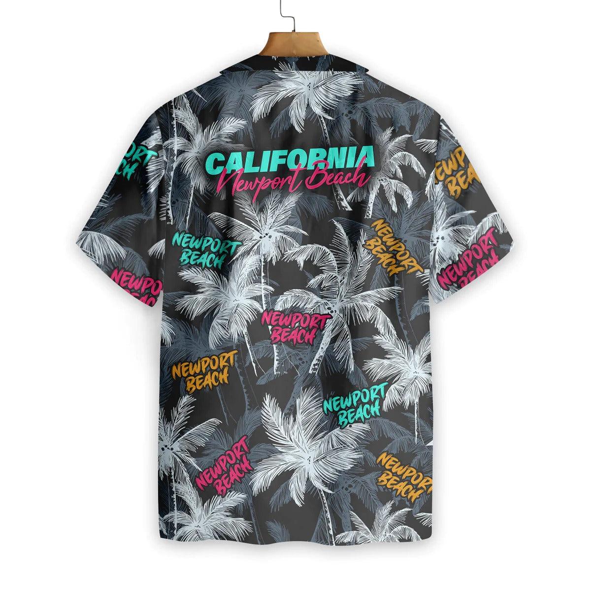 Newport Beach Coconut Tree Seamless Hawaiian Shirt, Funny Aloha Shirt - Perfect Gift For Beach Lovers, Friends, Family, Summer Lovers - Image 2