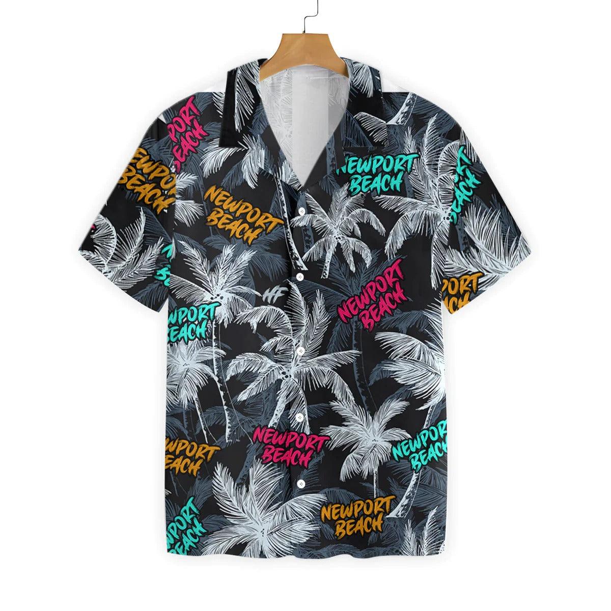Newport Beach Coconut Tree Seamless Hawaiian Shirt, Funny Aloha Shirt - Perfect Gift For Beach Lovers, Friends, Family, Summer Lovers - Image 3