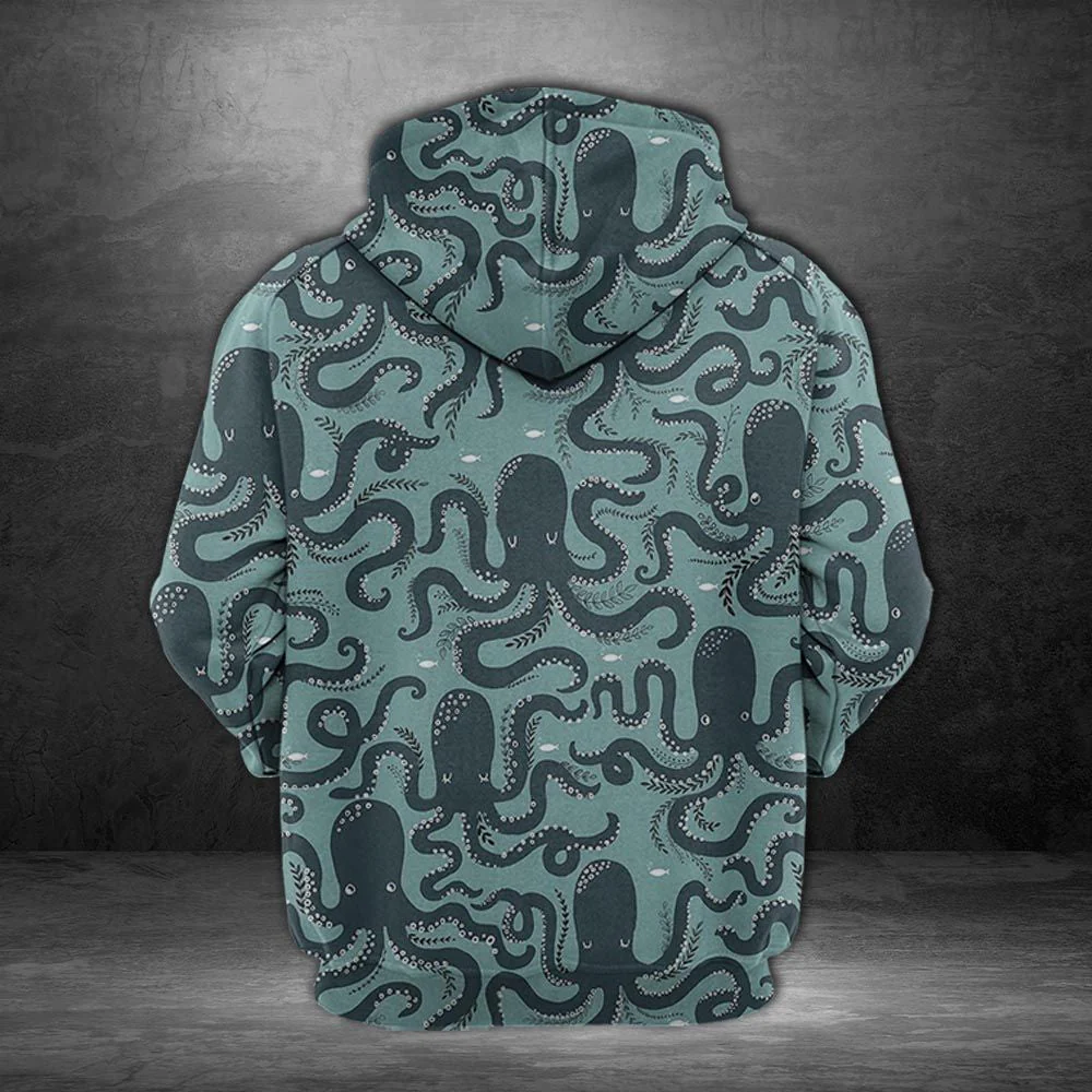 Octopus Pattern Pullover Premium Hoodie, Perfect Outfit For Men And Women On Christmas New Year Autumn Winter - Image 2